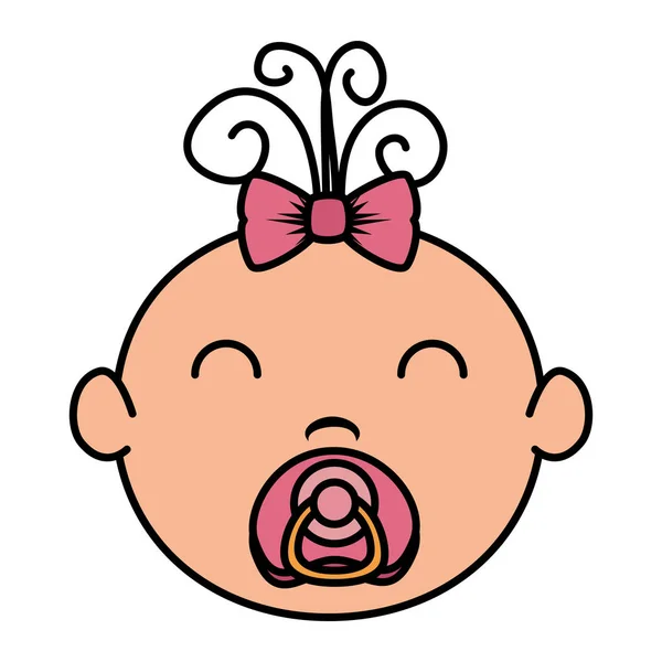 Sevimli küçük bebek kız karakter — Stok Vektör
