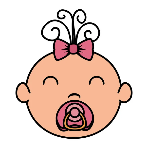 Lindo pequeño bebé niña carácter — Vector de stock