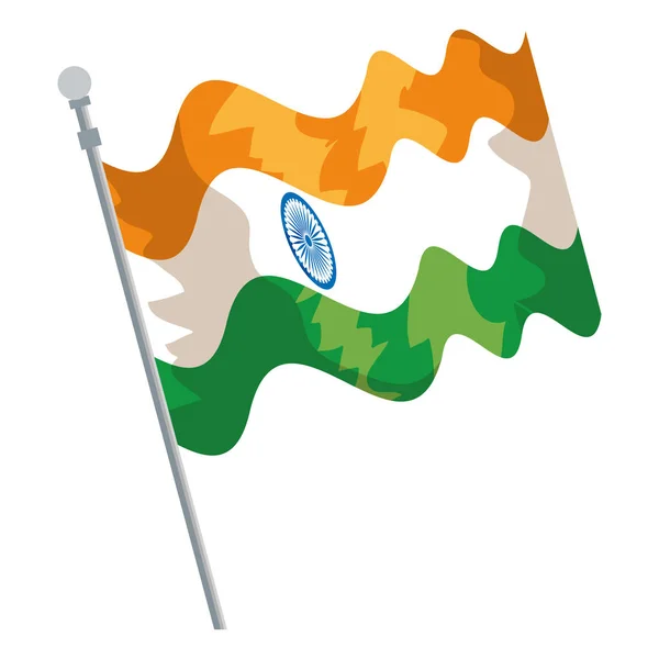 Indiska flagga land isolerad ikon — Stock vektor