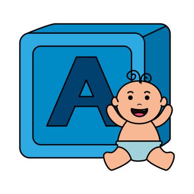 bebek erkek ile alfabe blok oyuncak