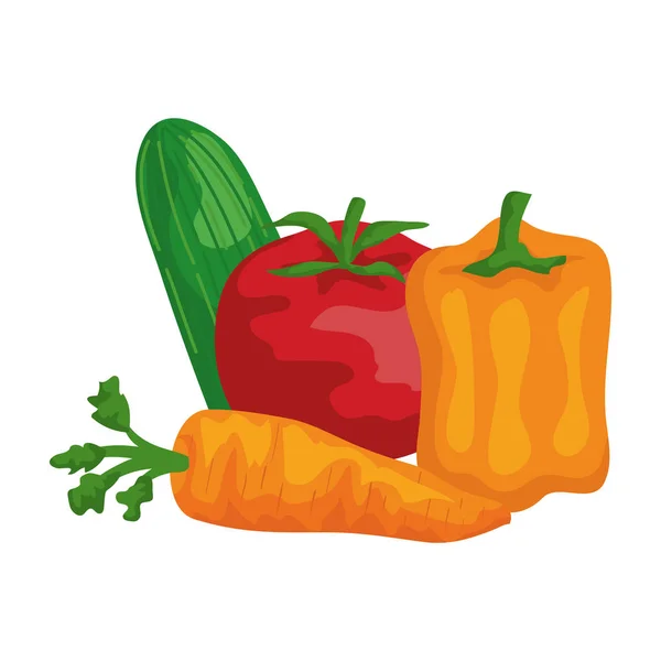 Verduras frescas alimentos saludables iconos — Vector de stock