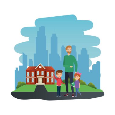 okul açık erkek öğretmen ile mutlu öğrenciler çocuklar