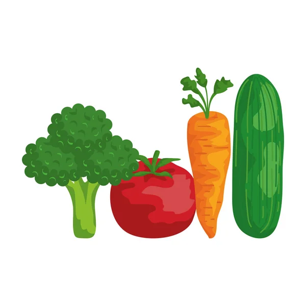 Frisches Gemüse gesunde Lebensmittel Ikonen — Stockvektor