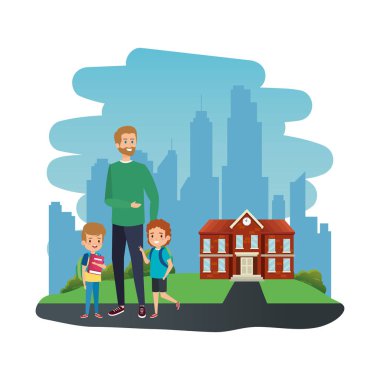 okul açık erkek öğretmen ile mutlu öğrenciler erkek