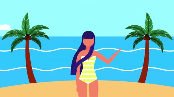 Horário de verão cena do mar — Vídeo de Stock