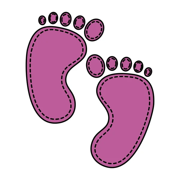 Baby foot prints decorative icons — Stock Vector