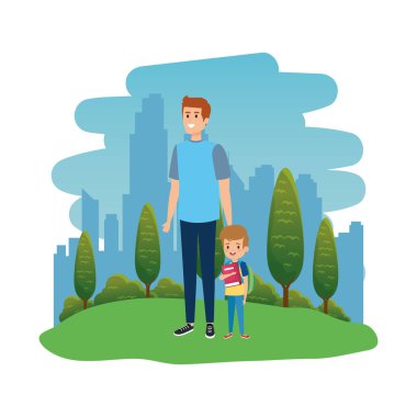 manzara erkek öğretmen ile mutlu öğrenci çocuk