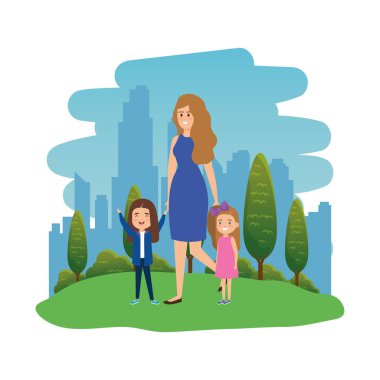 manzara kadın öğretmen ile mutlu öğrenciler kızlar