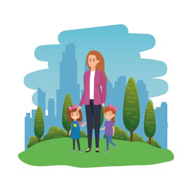 manzara kadın öğretmen ile mutlu öğrenciler kızlar