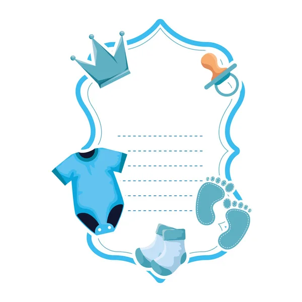 Invitation de cadre de carte de douche bébé — Image vectorielle