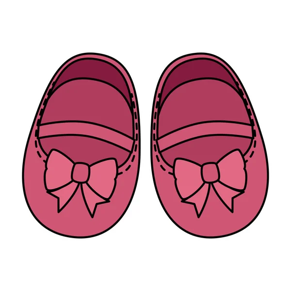 Cute little girl shoes icon — Stock Vector