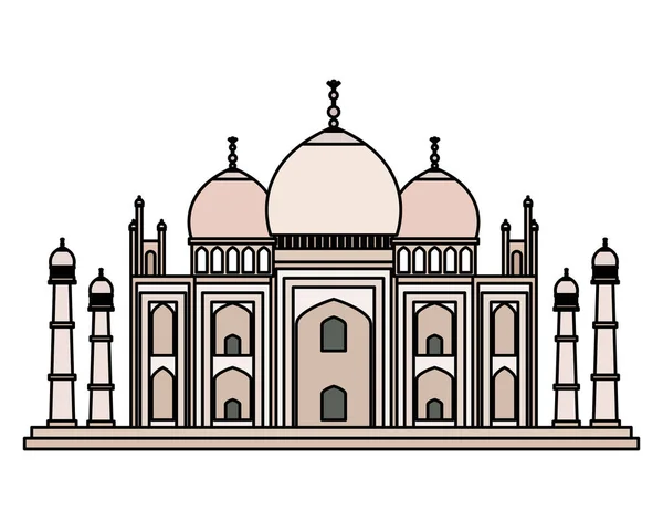 Taj Mahal indisk byggnad ikon — Stock vektor