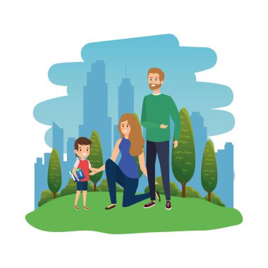 manzara çift öğretmen ile mutlu öğrenci çocuk