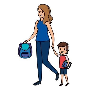 kadın öğretmen ile mutlu öğrenci çocuk