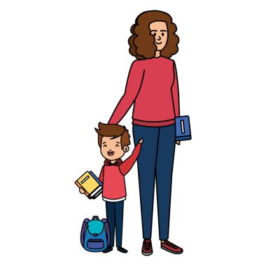 kadın öğretmen ile mutlu öğrenci çocuk