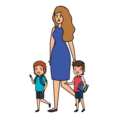 kadın öğretmen ile mutlu öğrenciler erkek