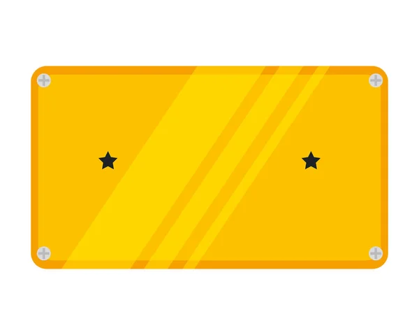 Placa de metal con icono de estrellas — Vector de stock