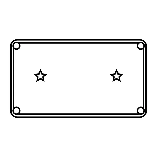 星のアイコンが付いている金属板 — ストックベクタ