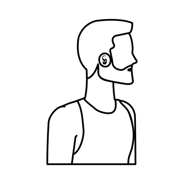Молодой человек с бородой аватар характер — стоковый вектор