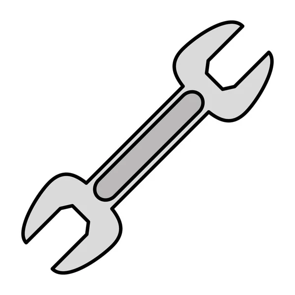 Llave herramienta de metal icono aislado — Vector de stock