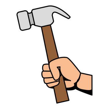 çekiç metal aracı ile el