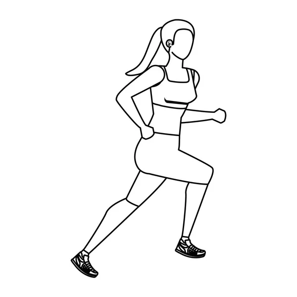 Mladá atletická žena běžícím znakem — Stockový vektor