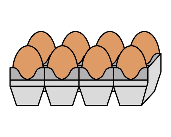 Jaja karton pakowania zdrowe jedzenie — Wektor stockowy