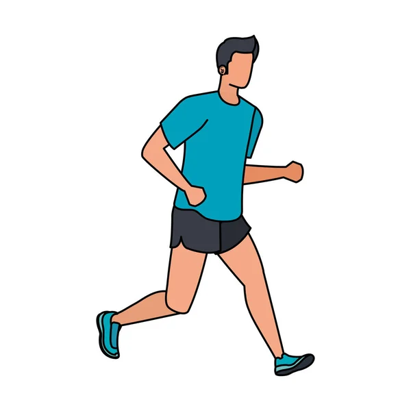 Joven atlético hombre corriendo carácter — Archivo Imágenes Vectoriales