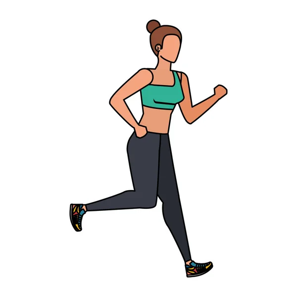 Junge athletische Frau mit Laufcharakter — Stockvektor