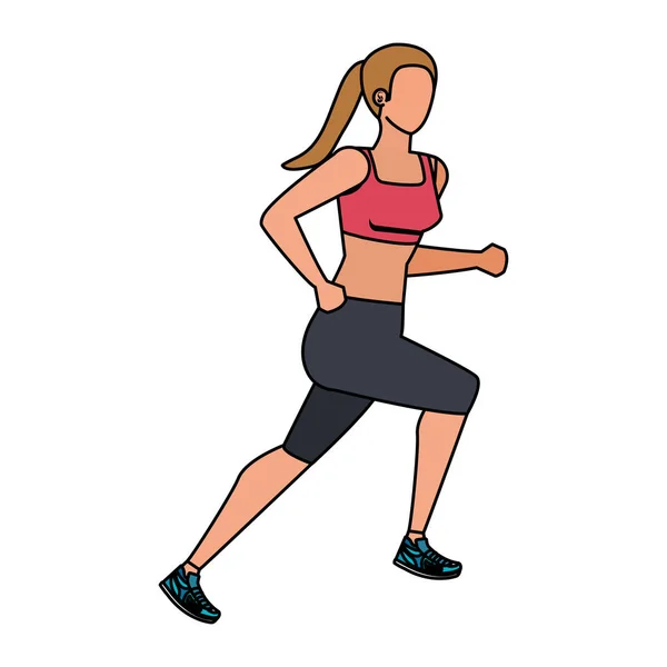 Junge athletische Frau mit Laufcharakter — Stockvektor