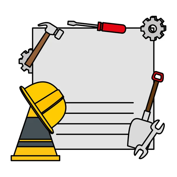 Cartão com conjunto de ferramentas de construção — Vetor de Stock
