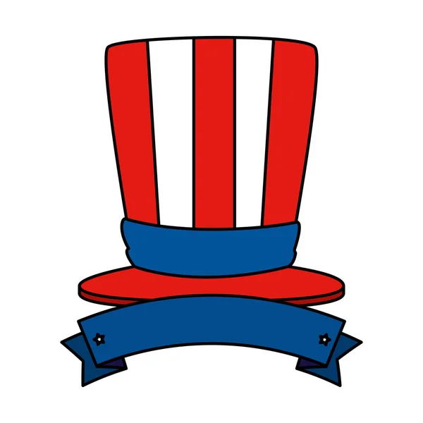 Tophat avec drapeau et ruban des États-Unis d'Amérique — Image vectorielle