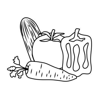 Taze sebzeler sağlıklı yiyecek simgeleri