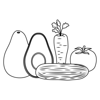 Taze sebzeler sağlıklı yiyecek simgeleri