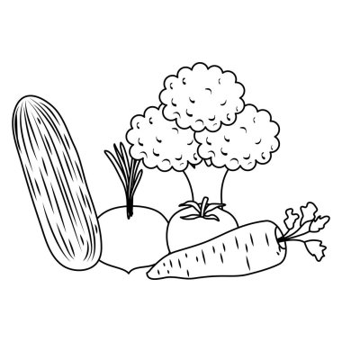 Taze sebzeler sağlıklı yiyecek simgeleri