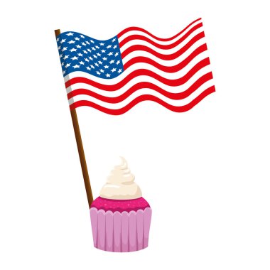 Amerika Birleşik Devletleri bayrak Cupcake ile