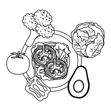 taze sebze sağlıklı gıda ile çanak