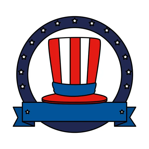 顶帽与美利坚合众国国旗和丝带 — 图库矢量图片