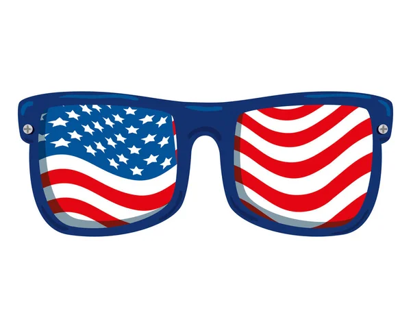 Zonnebril met de vlag van de Verenigde Staten van Amerika — Stockvector