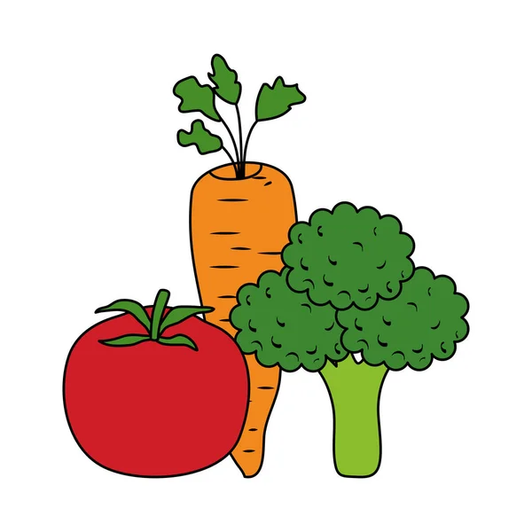 Vegetais frescos ícones de alimentos saudáveis — Vetor de Stock