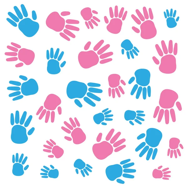 Hands print colors paint icon — Stock Vector
