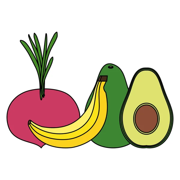 Čerstvá zelenina a ovoce zdravé jídlo — Stockový vektor