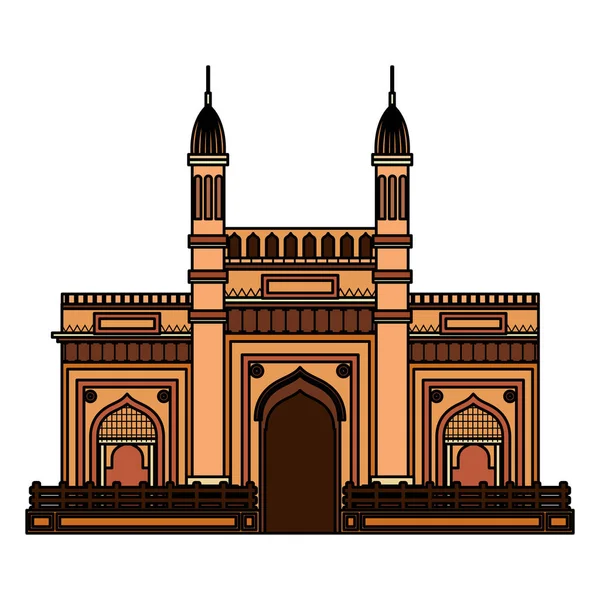 Jama masjid célèbre icône du bâtiment — Image vectorielle