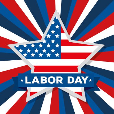 ABD bayrağı ve şerit dekorasyon ile yıldız