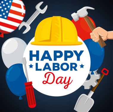 anahtar ve balonlu tornavida ile kask etiketi