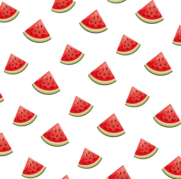 新鲜西瓜水果图案背景 — 图库矢量图片