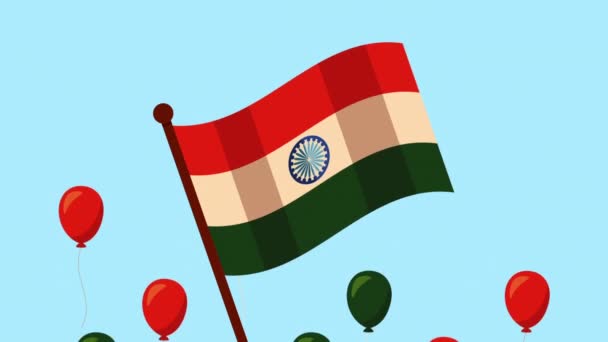 India independence day celebration with balloons helium and flag — Stock  Video © djv #482953394