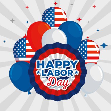 abd bayrak balonları ve yıldız ile amblem