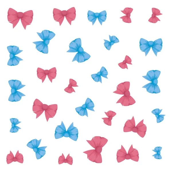 蝶ネクタイリボン装飾パターンの背景 — ストックベクタ