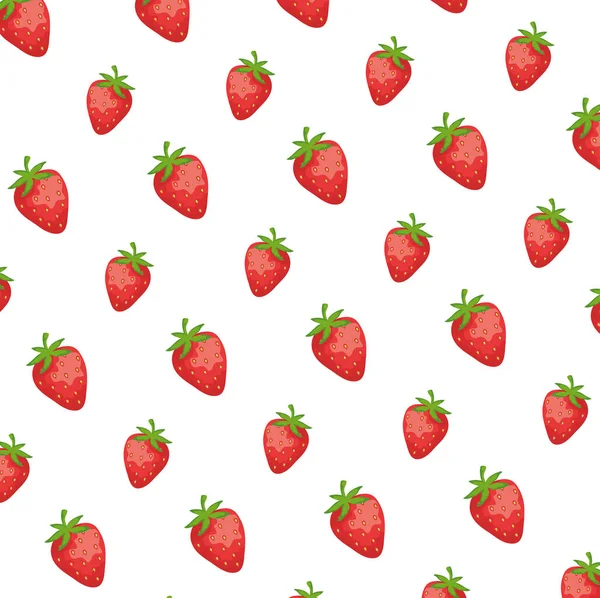 Frische Erdbeeren Früchte Muster Hintergrund — Stockvektor
